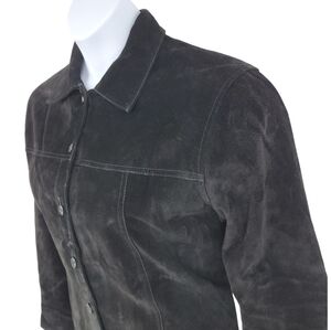 AMI Black Suede button up Jacket With Silky Liner Size‎ L
